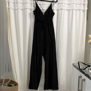 Forever 21 Black V-Neck Jumpsuit